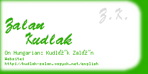 zalan kudlak business card